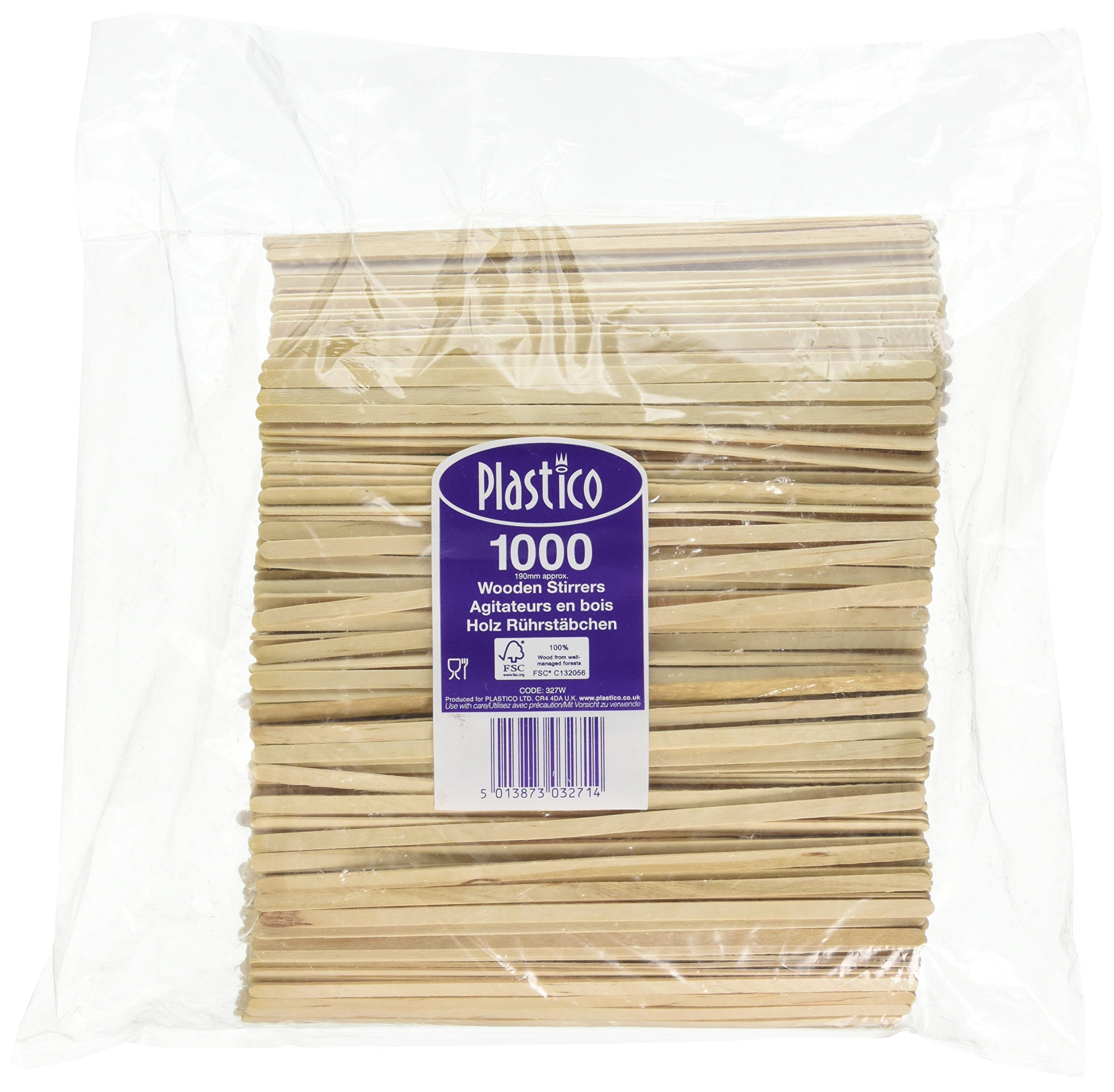 Stalwart CC462 Wooden Stirrer, Dimensions: 190 mm (Pack of 1000)