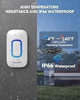 TECKNET Wireless Doorbell Battery Powered RGB Light IP66 400m Range view 6