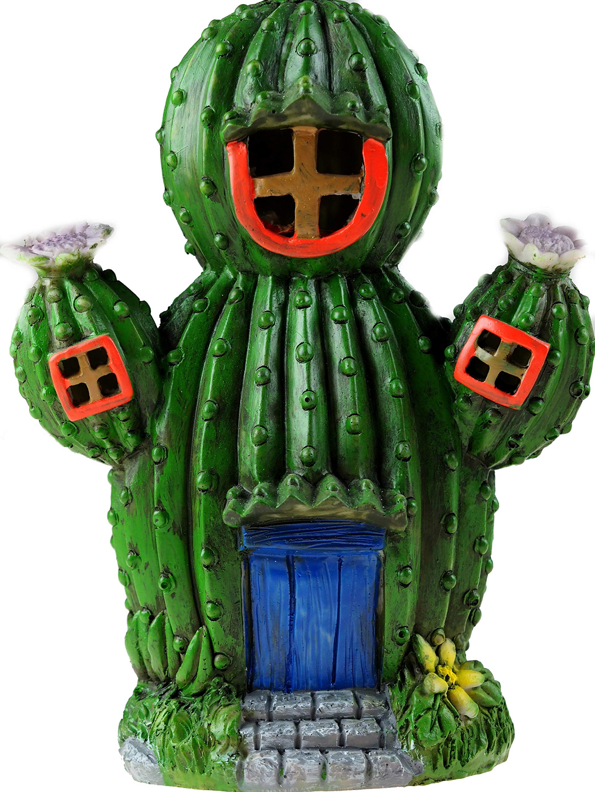 The Fairies Enchanted Garde 956480 Secret Fairy Cactus Solar House | Enchanting Garden Decoration | Minature | 16.5 X 10 X 22cm | 1pc. Accessory, Multicolor