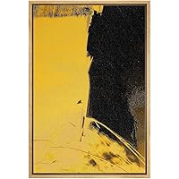 SIGNWIN Framed Canvas Print Wall Art Black and Yellow Brushstroke Duo Abstract Texture Illustrations Impressionism Contemporary for Living Room, Bedroom, Office - 16