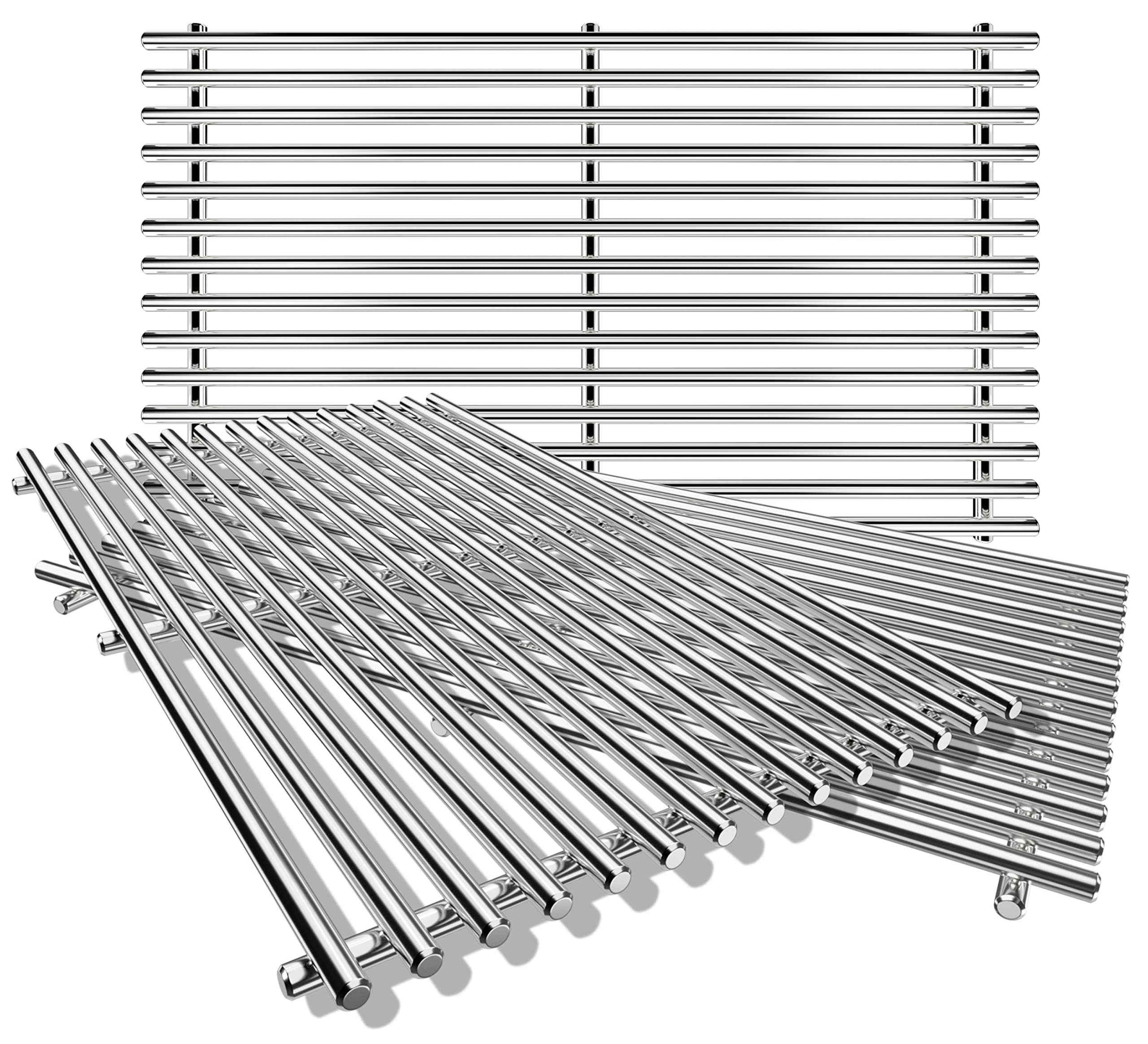 Photo 1 of QuliMetal 18.7" Cooking Grates for Weber Genesis GS4 Genesis II E-410, E-415, E-435, Genesis II LX E-440 Series Gas Grills, Stainless Steel Replacements for Weber 66089 66097