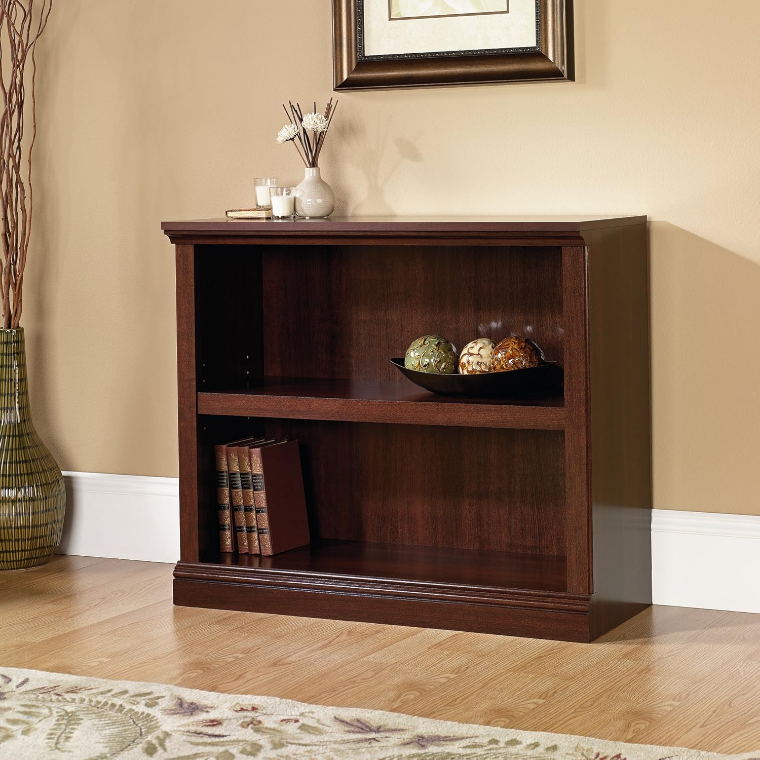 Sauder 2-Shelf Bookcase, Select Cherry finish: Furniture & Decor