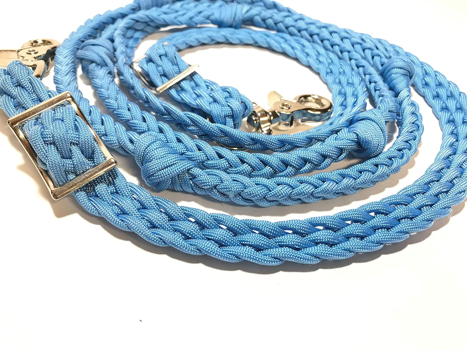 barrel reins horse tack light blue Handmade