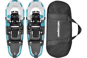 Retrospec Drifter Snowshoes for Women & Men - Lightweight Aluminum Frame Snow Shoes with Double Ratchet Binding System, Heel Lifts & Carry Bag for All Terrain Hiking & Winter Sports