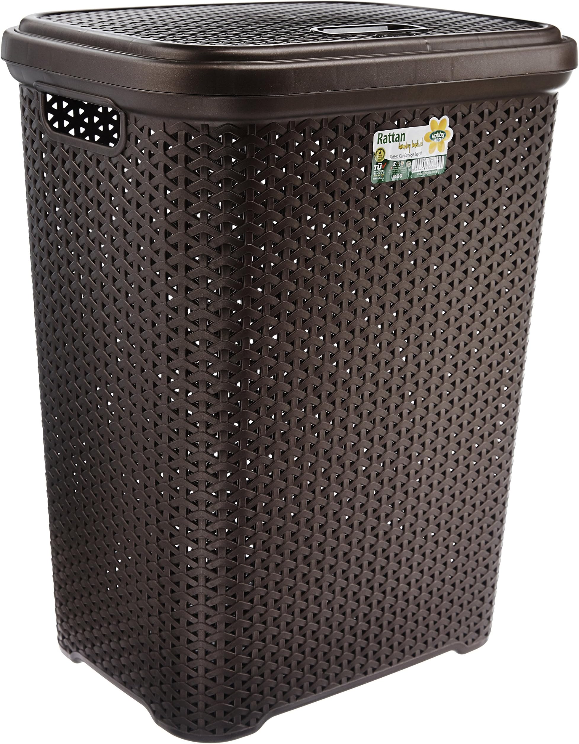 Entity Maya Basket – Rattan 55l.c/Lid Assorted Beige/Marron 81106