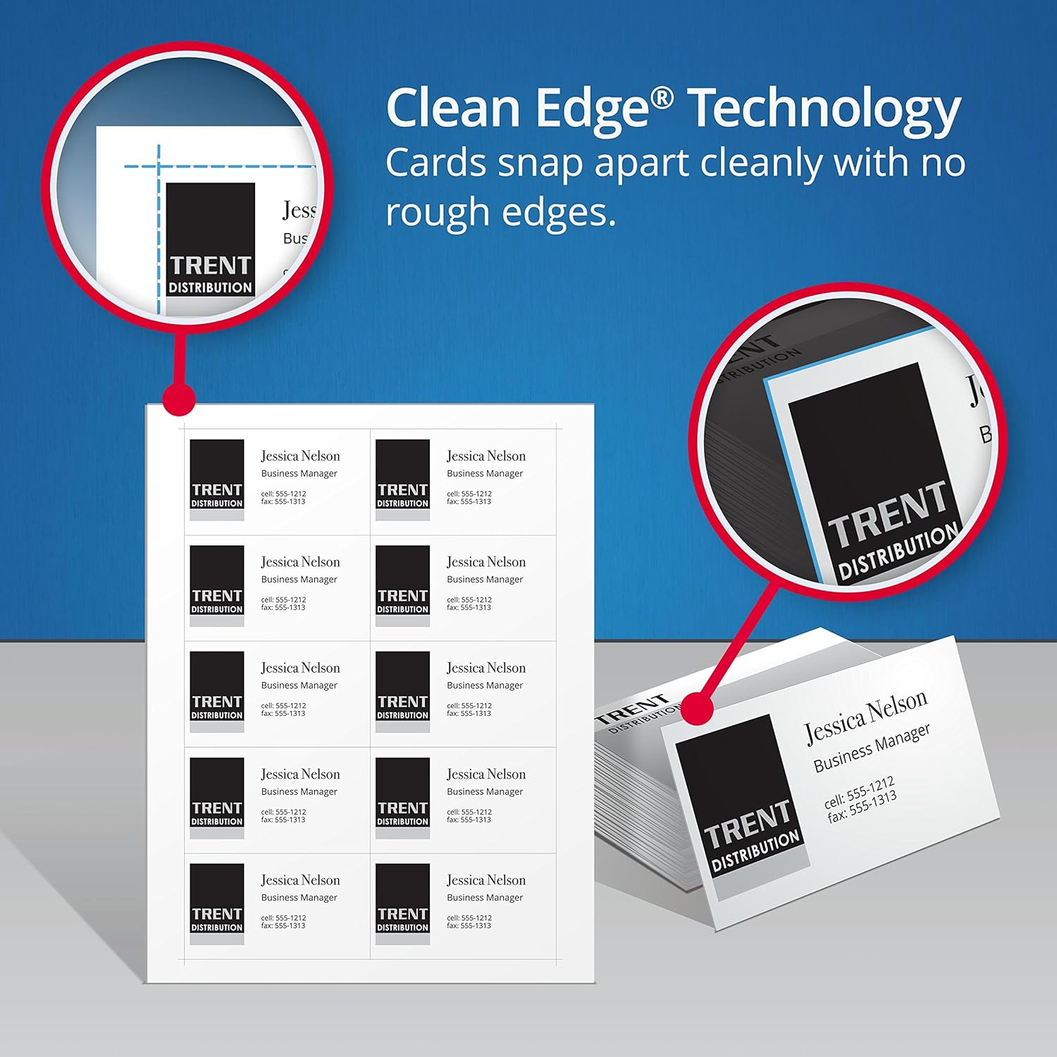 Avery Two-Side Printable Clean Edge Business Cards for Inkjet Printers, White, Matte, Pack of 120 (28877) : Business Card Stock : Office Products
