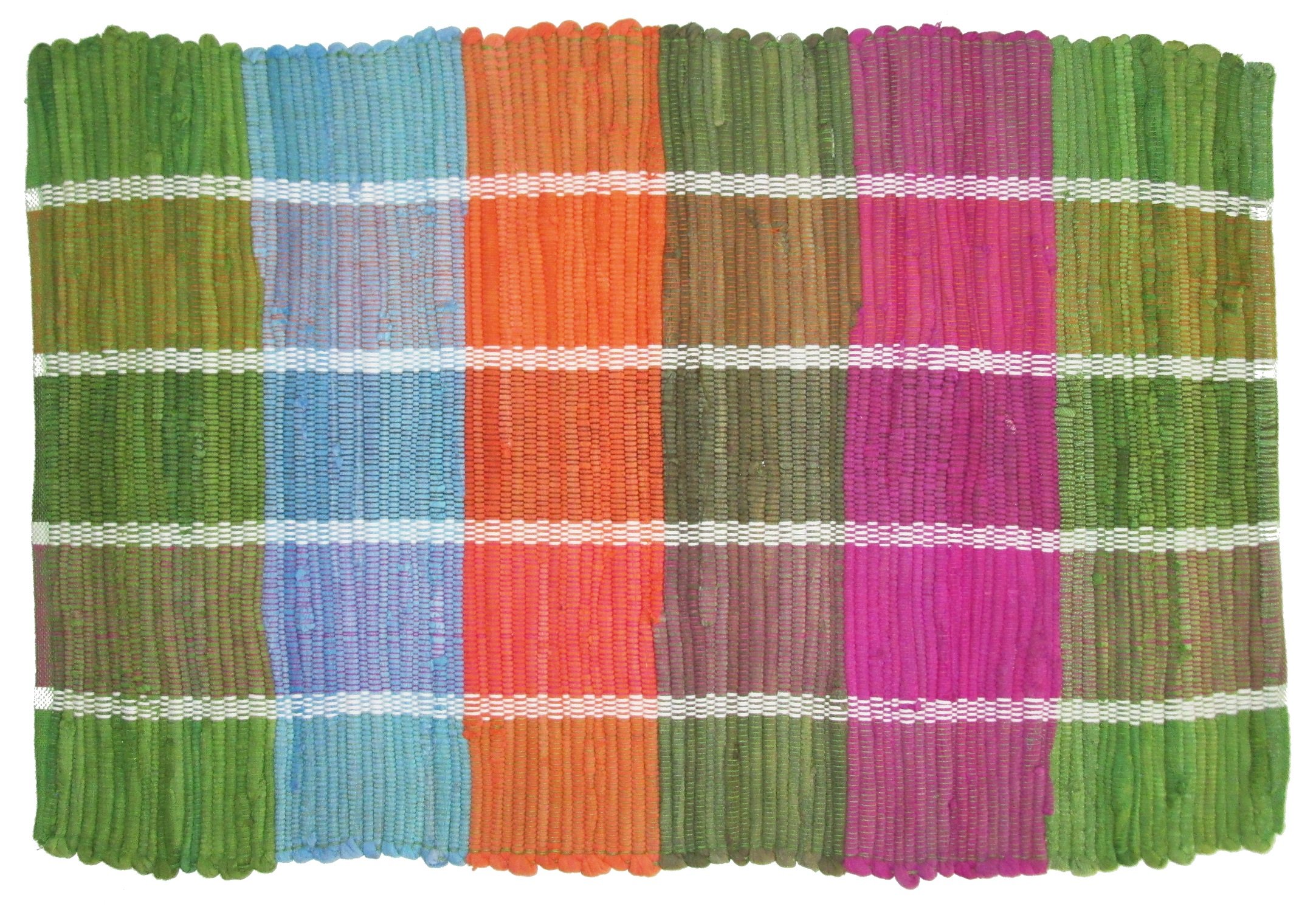 Imports Decor 1060DHR Dhurrie 100% Cotton Rug, Multi-Colored Plaid