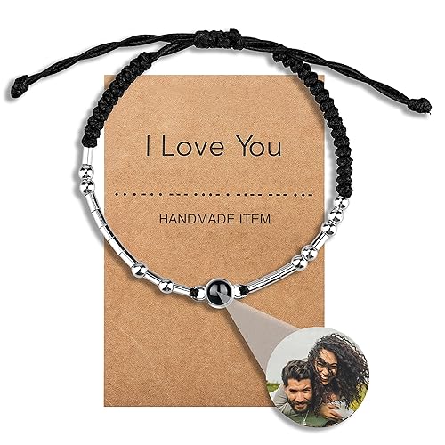Couples Bracelets Custom Morse Code Bracelet Personalized Photo