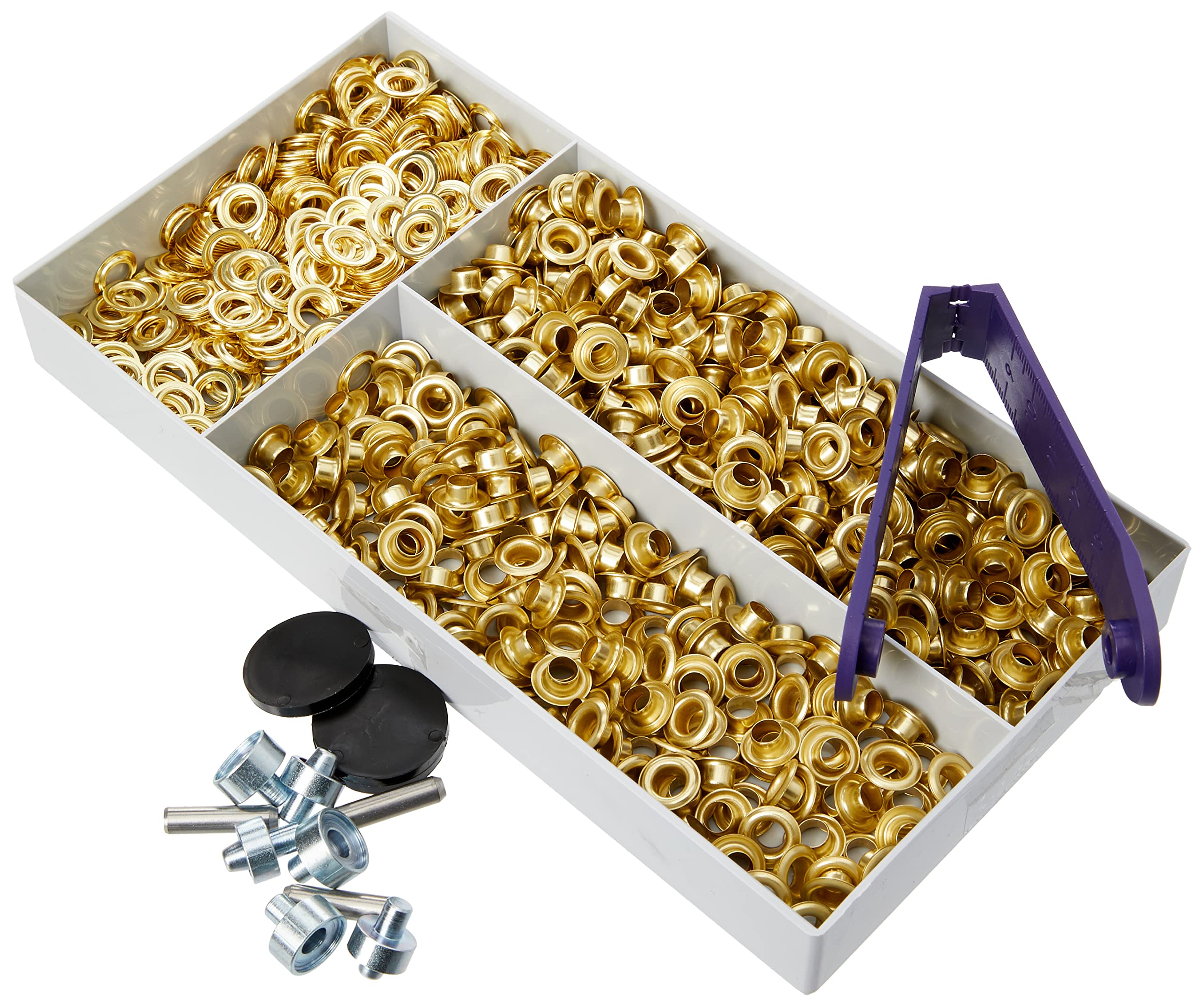 Prym PRYM_542421-1 Eyelets and washers, 5.0mm, Gold-Coloured, 5mm