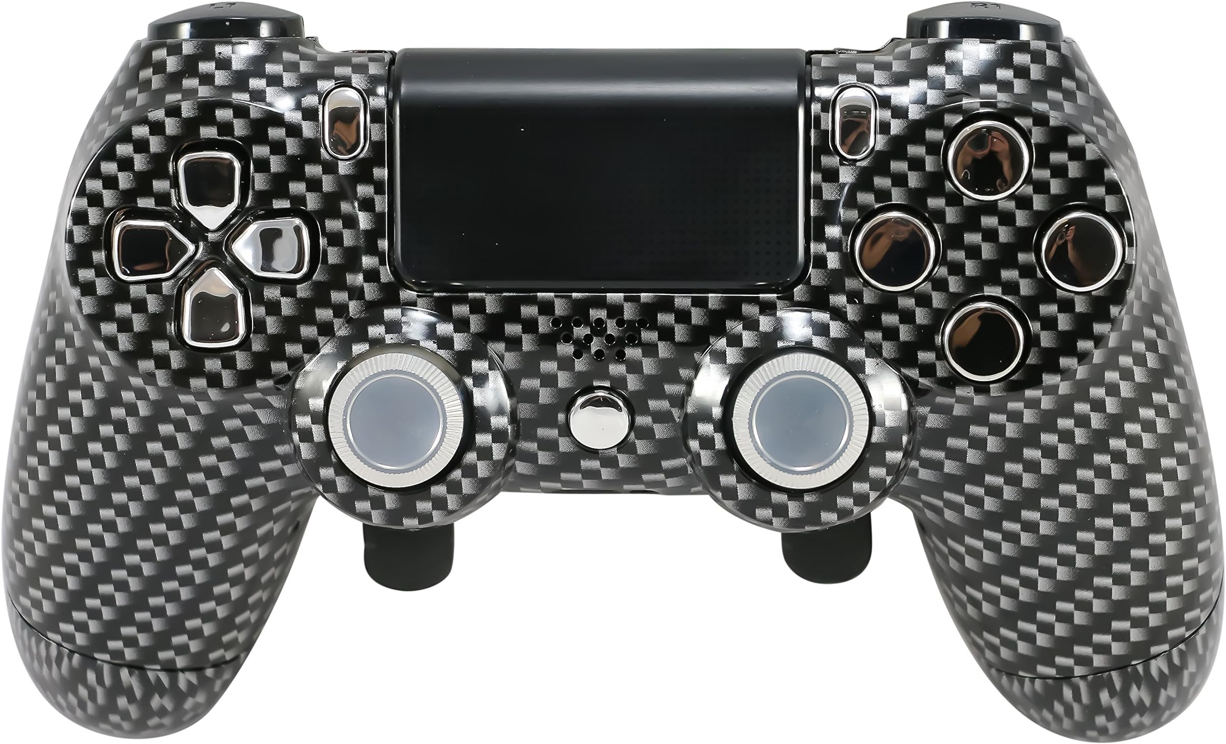 PS4 Elite Purple Custom Controller with CARBON FIBER Paddles, Trigger Stops. Professional level graded equipment. Tournament approved and legal! For FPS games, COD WW2 (Carbon Fiber/Chrome)