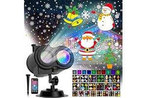 2025 Upgrade Christmas Halloween Projector Lights Outdoor, COOLWUFAN 2-in-1 Holiday Projector Lights Decorations, 30 Bright HD Effects (20 Slides) Projection Light for Xmas Party Garden Yard Decor
