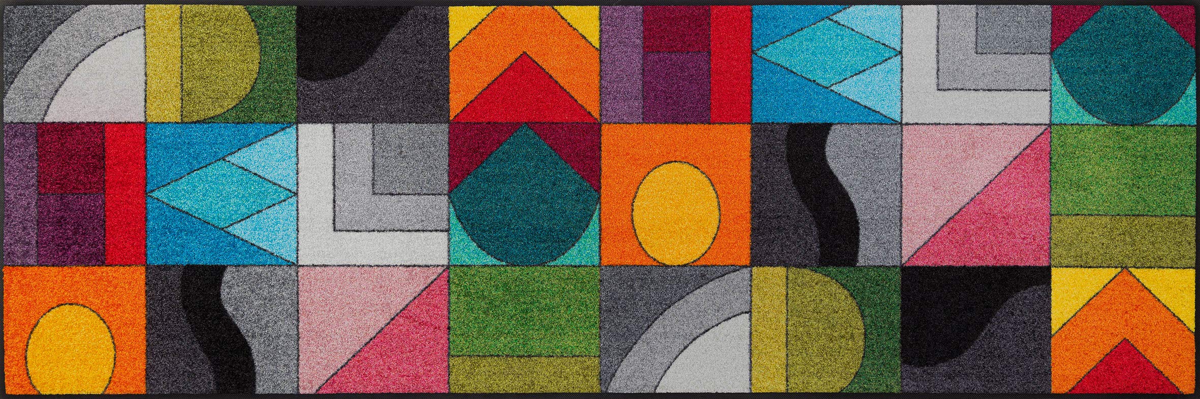 Wash+Dry Doormat, Polyamide Back: Nitrile Rubber, Multicoloured, 60x180cm