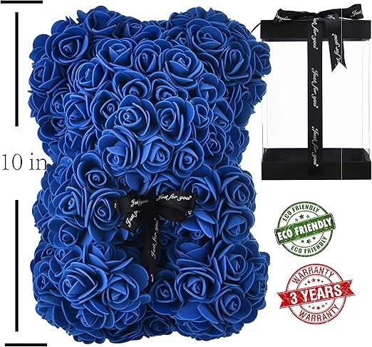 royal blue rose bear
