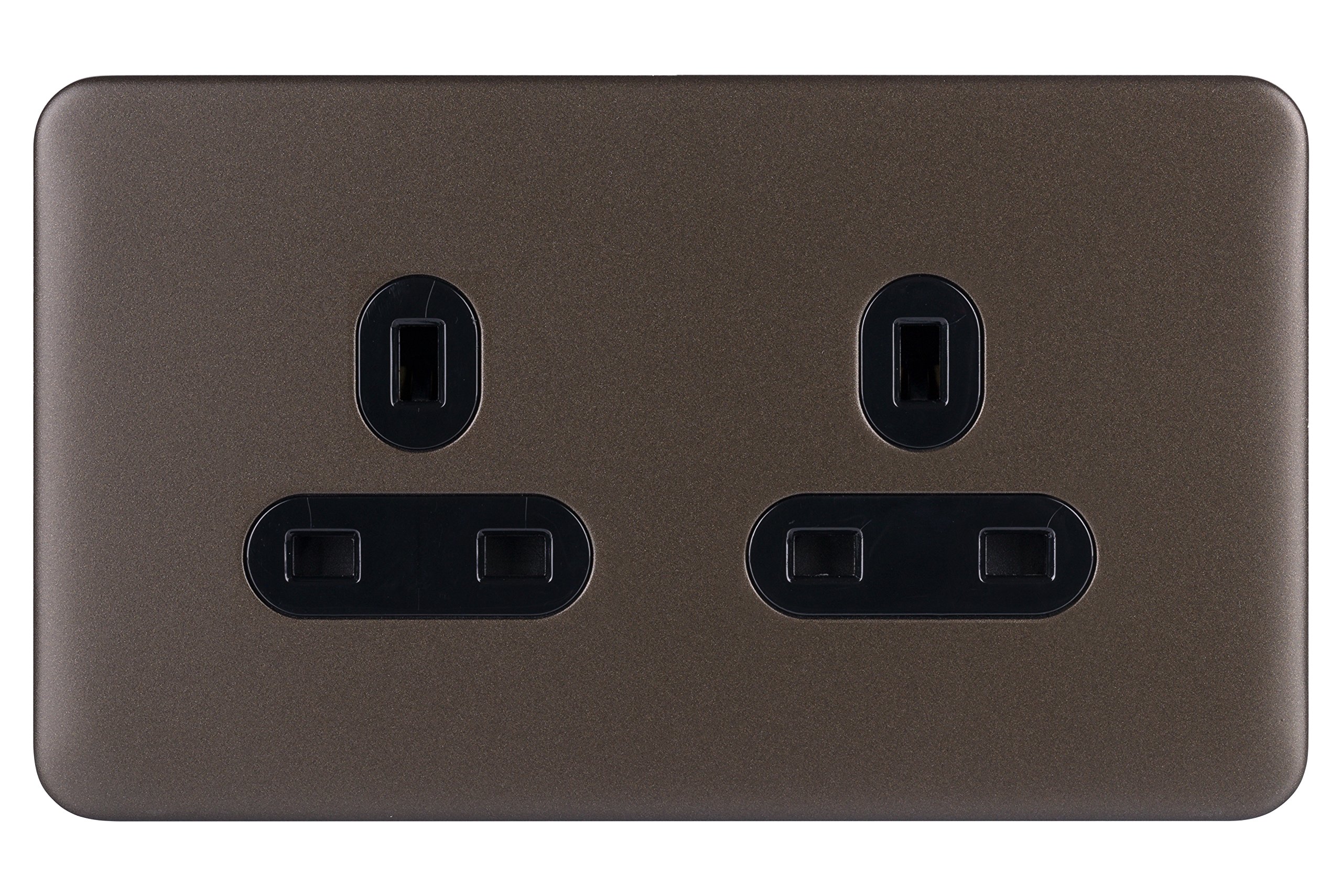 Schneider Electric GGBL3060BMBS Schneider Electric Lisse Screwless Deco 2G 13A Unswitched Socket BMB, 240 V, Mocha Bronze