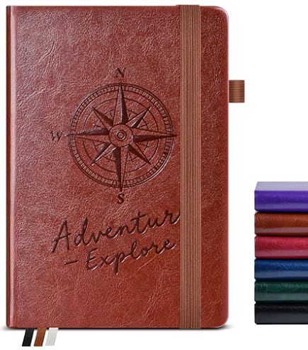 Produktbild von A4 Blanko Notizbuch Mit Leder-Hardcover – 660 Seiten (330 Blatt), 80 G/m², Säurefreies Papier, Schwarzes/rotes Tagebuch Zum Schreiben, Skizzieren Oder Doodeln, Mit Leseband