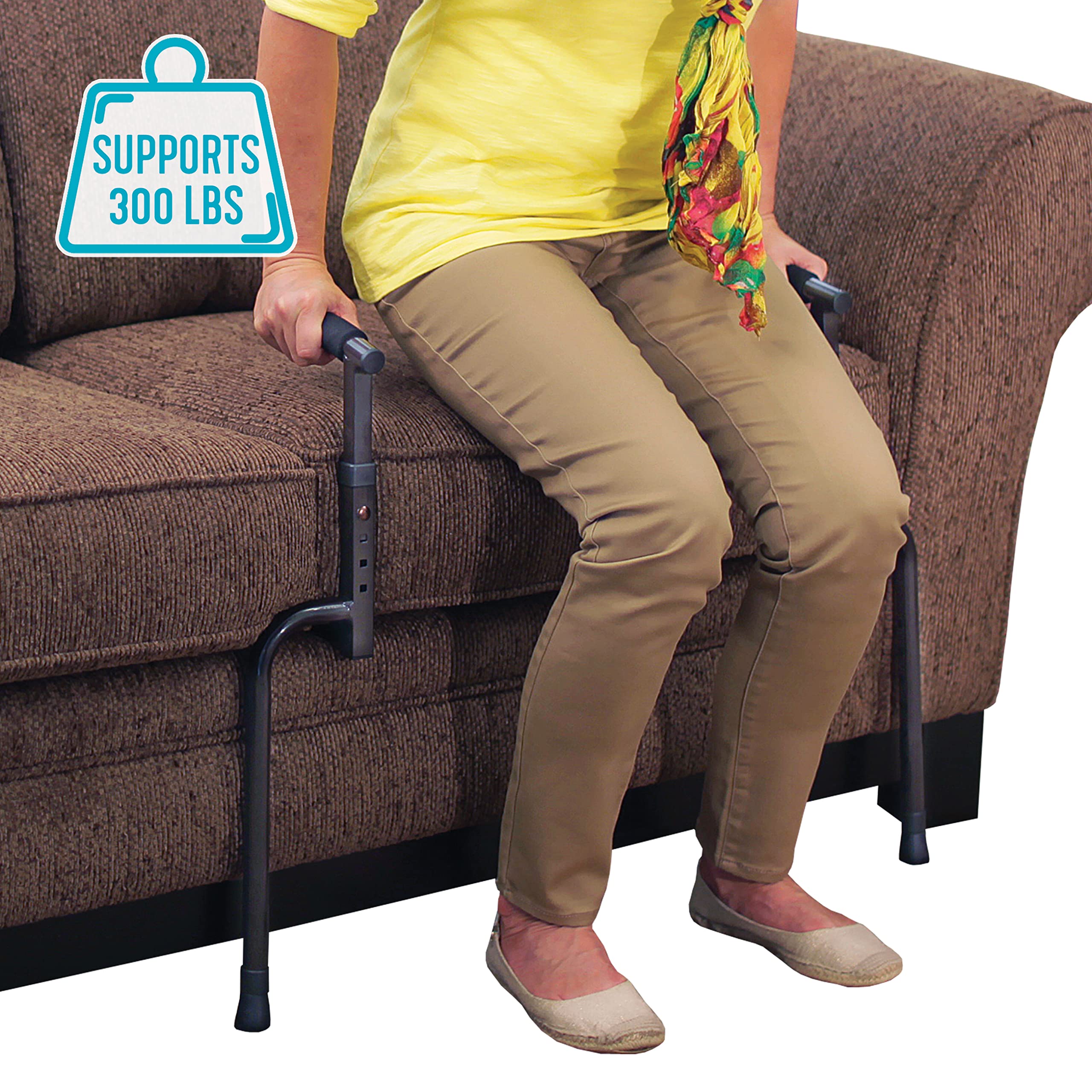 Able Life Universal Stand Assist, Chair Lift-Assist for Elderly, Grab Bar Standing Aid for Seniors, Daily Living Mobility Aid, Brown