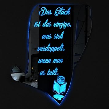Spiegel Gravur Spruch Wunschspruch Wunschtext Leuchtend
