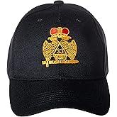 Artisan Owl 33rd Degree Scottish Rite Freemason Embroidered Adjustable Baseball Cap, Wings Up and Down