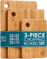 LARHN Premium Extra-Thick 3-Piece Bamboo Chopping Board Set 33x22cm