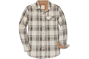 Dubinik® Mens Flannel Shirts Long Sleeve Flannel Shirt for Men Casual Button Down Brushed 100% Cotton Shirt