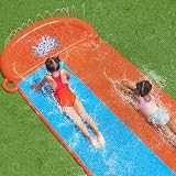 Bestway H20GO Double Lane Slip and Slide with Sprinklers and Drench Pool view 2