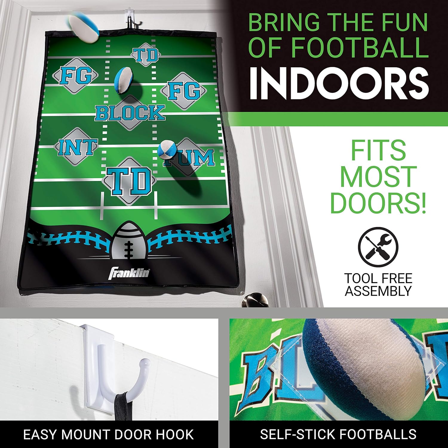 Franklin Sports Football Target Indoor Pass Game, 36 X 24-Inch : Rec Room Games And Equipment : Sports & Outdoors