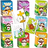 Zainpe 24Pcs Christian Bible Coloring Books for Kids Bible Stories Study Easter Theme DIY Art Drawing Book with Jesus Noah's Ark Pattern Color Booklet Party Favors Birthday Gift Goodie Bag Filler