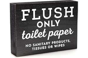 BELLA ROSA HOME Do Not Flush Sign for Bathroom - Septic System Signs for Bathroom Signs for Business or RV Bathroom Sign and Cabin Bathroom Sign Black