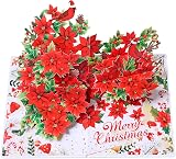 CUT POPUP Exclusive Poinsettia Merry Christmas Cards 2025 5 Cards view 3