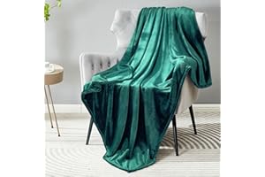 DREAMNINE Soft Cozy Plush Fleece Throw Blanket 50" x 60", Solid Shag Minky Lightweight Fuzzy Flannel Blanket for Bedroom,Luxury Washable Warm Velvet Blanket for Couch Sofa Pet, Breathable,Forest Green