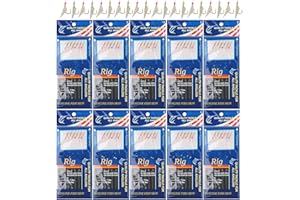 SHADDOCK FISHING Fishing Bait Rigs Saltwater, 10Packs Surf Fishing Rigs with Fish Skin Feather Fishing Hooks Swivels Glow Beads Rigs Sea Bass Rigs Fishing Bait Lures