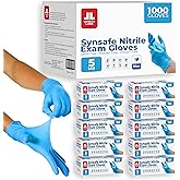 London Labs Synsafe 4 Mil - Blue Nitrile Exam Gloves –Disposable Latex Free & Powder Free – Extra Strong, Rubber Gloves