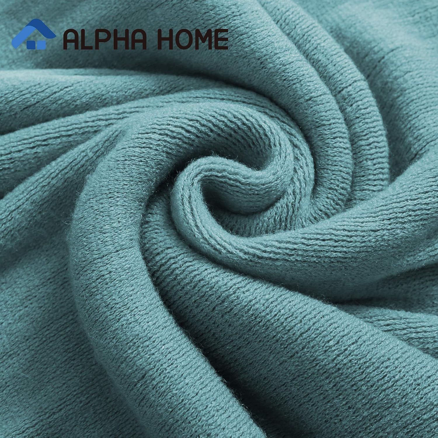 Amazon Com Alpha Home Throw Blanket For Couch 50x60 Warm Acrylic Knit Blanket Durable Lightweight Blanket Decorative Blanket Tassels With Solid Color Soft Bed Blanket For All Seasons Machine Washable Turquoise Kitchen