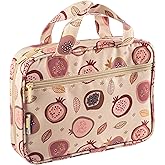 DiverseBee Bible Cover with Handles, Zippered Bible Carrying Case for Women and Girls, Bible Tote Bag for Kids, Book Cover Accessories, Christian Gifts 7.5 x 10 x 2.5in (Pomegranate)