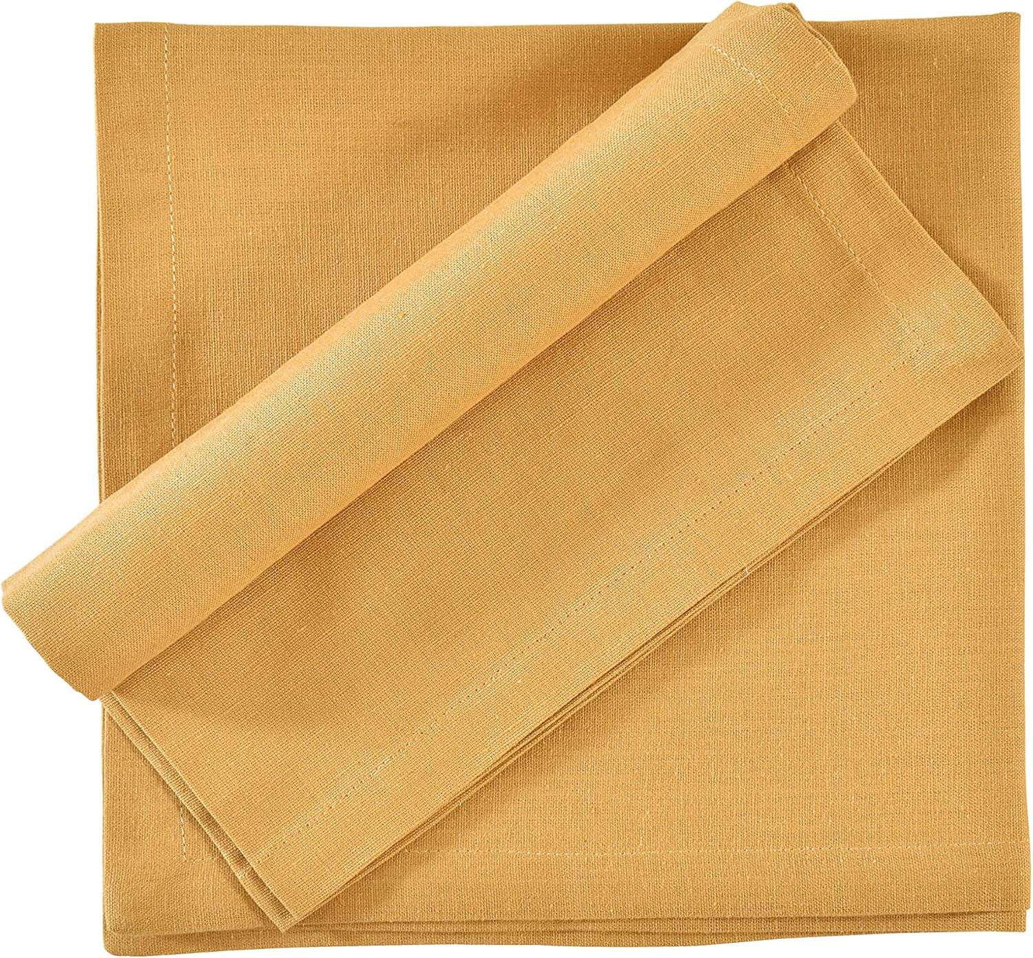 FINGERCRAFT- Dinner Cloth Napkins, 18X18 Natural Cotton Linen Fabric, Set of 12 Pack Premium Quality Mitered Corners for Every Day Use, Napkins are Pre Shrunk and Good Absorbency Multi Color: Home & Kitchen