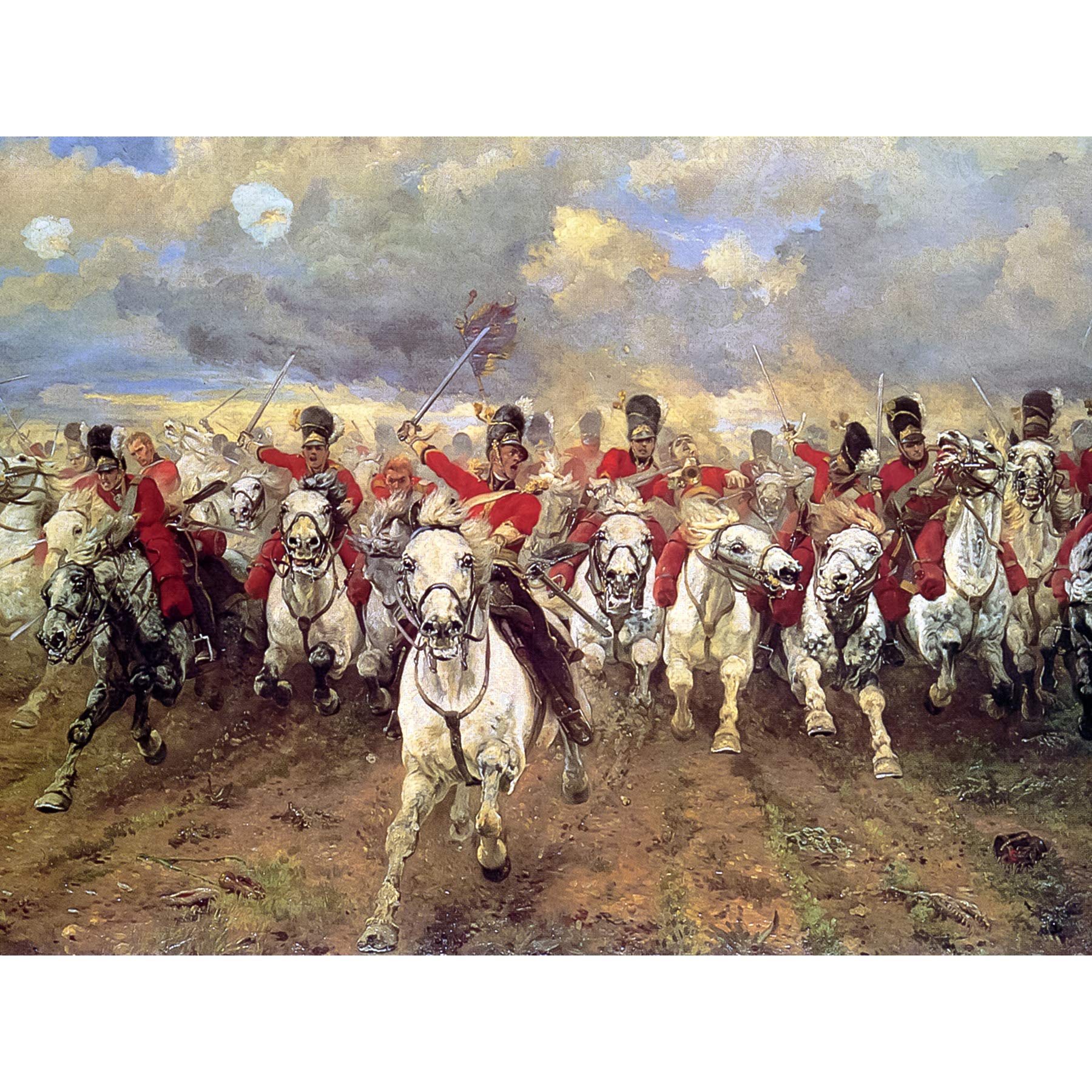Artery8 Thompson Scotland Forever Battle Waterloo Painting Large XL Wall Art Canvas Print