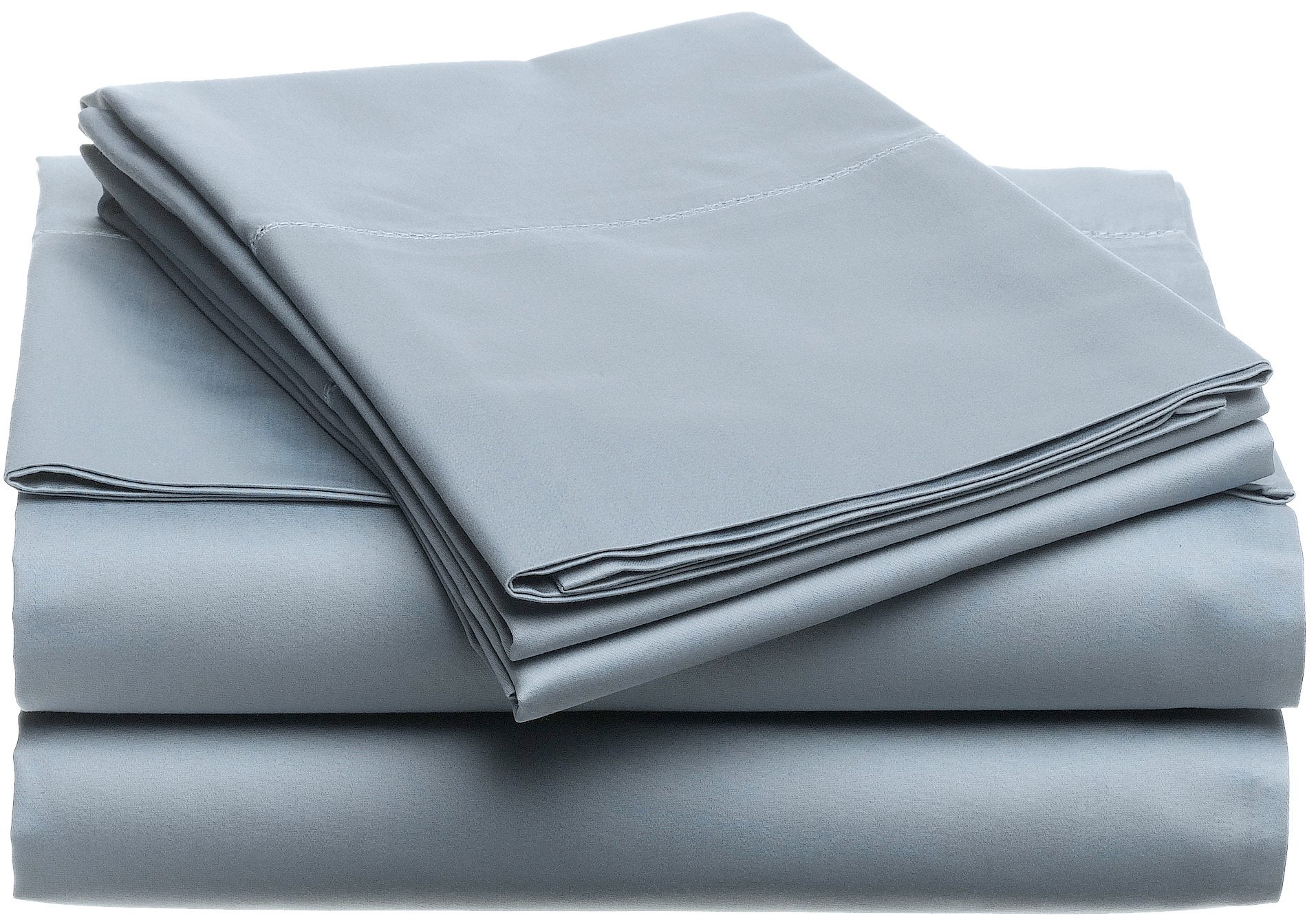 Pinzon 400-Thread-Count Pleated Hem Egyptian Cotton Sateen Sheet Set - Queen, Sterling