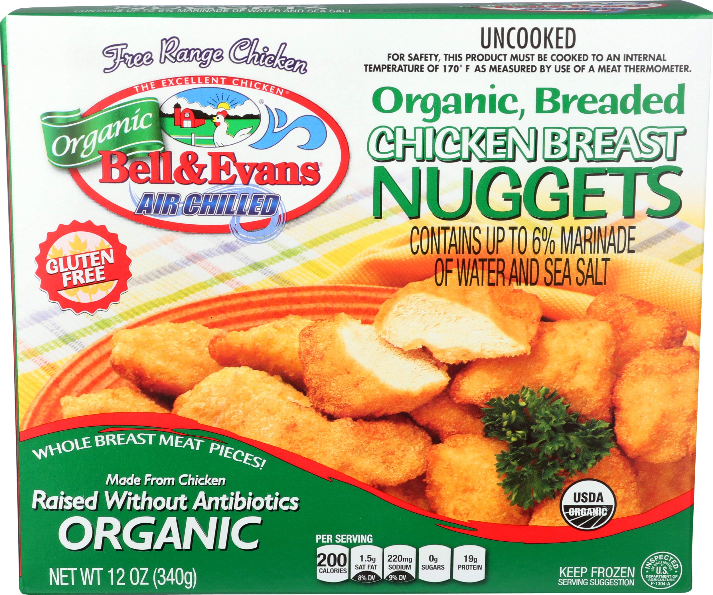 Bell & Evans, Chicken Nugget Organic Frozen, 12 Ounce
