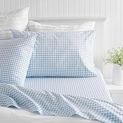 MARTHA STEWART Gingham Check Full Size Sheet Set