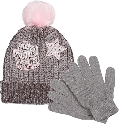 grey hat pink pom pom
