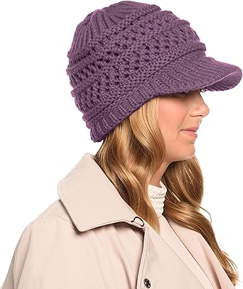 womens knit hat with brim