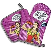 zcyhtqp, This is Going to be Fxxxing Delicious, Funny Silicone Non-Slip Oven Mitts and Pot Holders Sets of 2, Kitchen Gift for Women, Housewife Cooking Gifts, Housewarming Presents