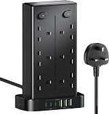 toomke Tower Extension Lead 18 in 1 with USB C Slots 12 AC Outlets 6 USB Ports view 1