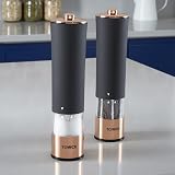 Tower Electric Salt and Pepper Mill Stainless Steel Rose Gold Black view 2