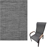 SmoothNovelty Vinyl Woven Mesh Sling Fabric 2 Yard x 1.5 Outdoor Patio Chair Replacement Fabric Woven Waterproof Sling Material for Patio Furniture Repair DIY, Black Gray