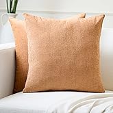 Encasa XO Thick Chenille Throw Pillow Covers Set of 2 | Peach - (18"x18") (45x45 cm) | Decorative Accent Square Throw Pillow Cases for Couch, Home Decor, Sofa