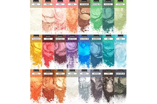 Mica Powder for Resin Coloring 24 Colors Set - Pigment Powder for Nails – Cosmetic Grade Mica Powder for Skin - Epoxy Resin C