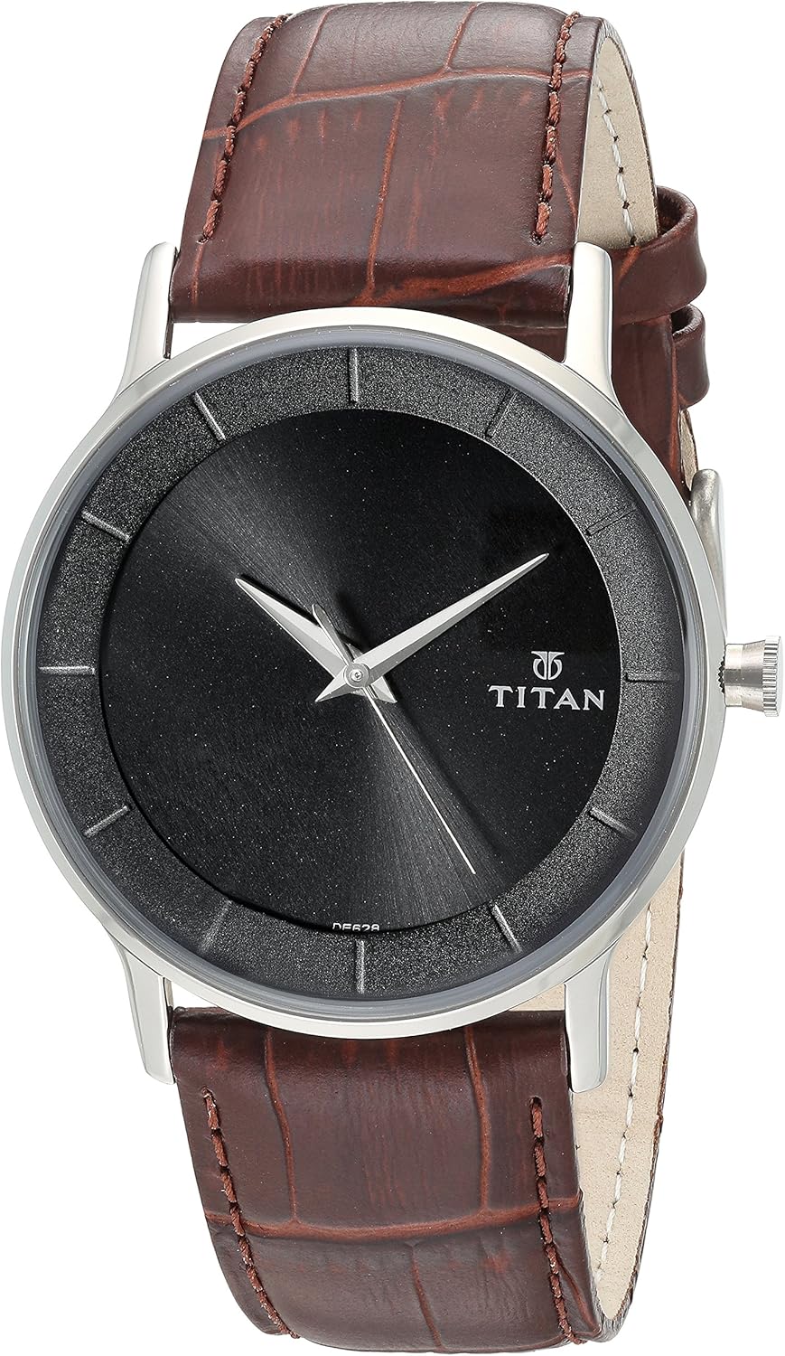 Titan Men's 'Classique' Quartz Metal and Leather Quartz