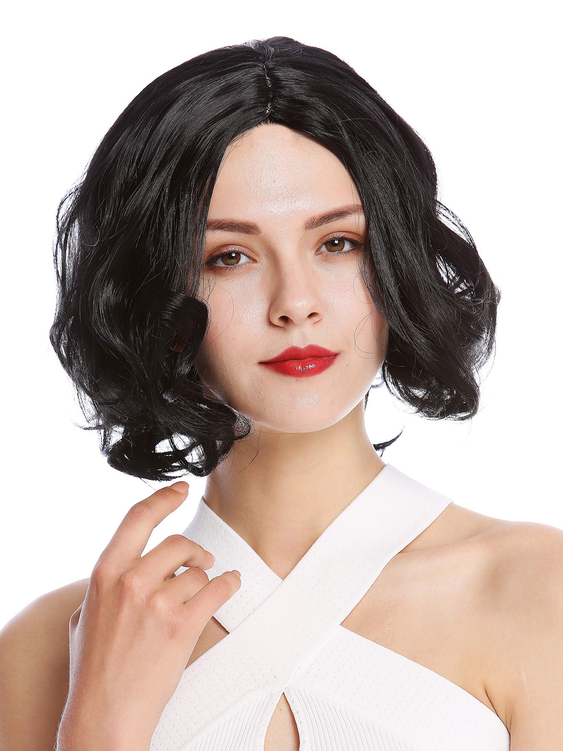 WIG ME UP - YZF-4372-1 Lady Quality Wig short shoulder length Bob Longbob straight middle-parting curved tips black