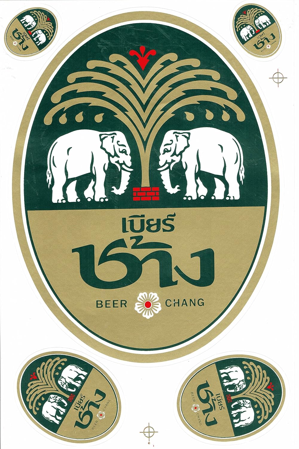 Chang Bier Beer Classic Sticker Aufkleber Folie 1 Blatt 270 mm x 180 mm